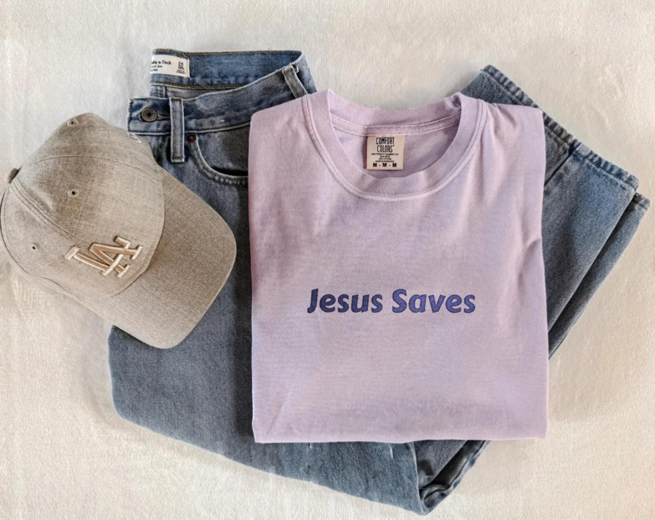 Jesus Saves Embroidered Tee