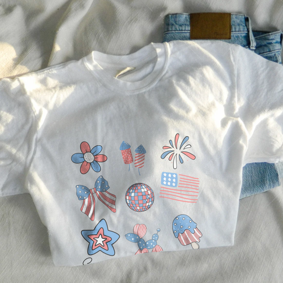 4th of July Grid Tee