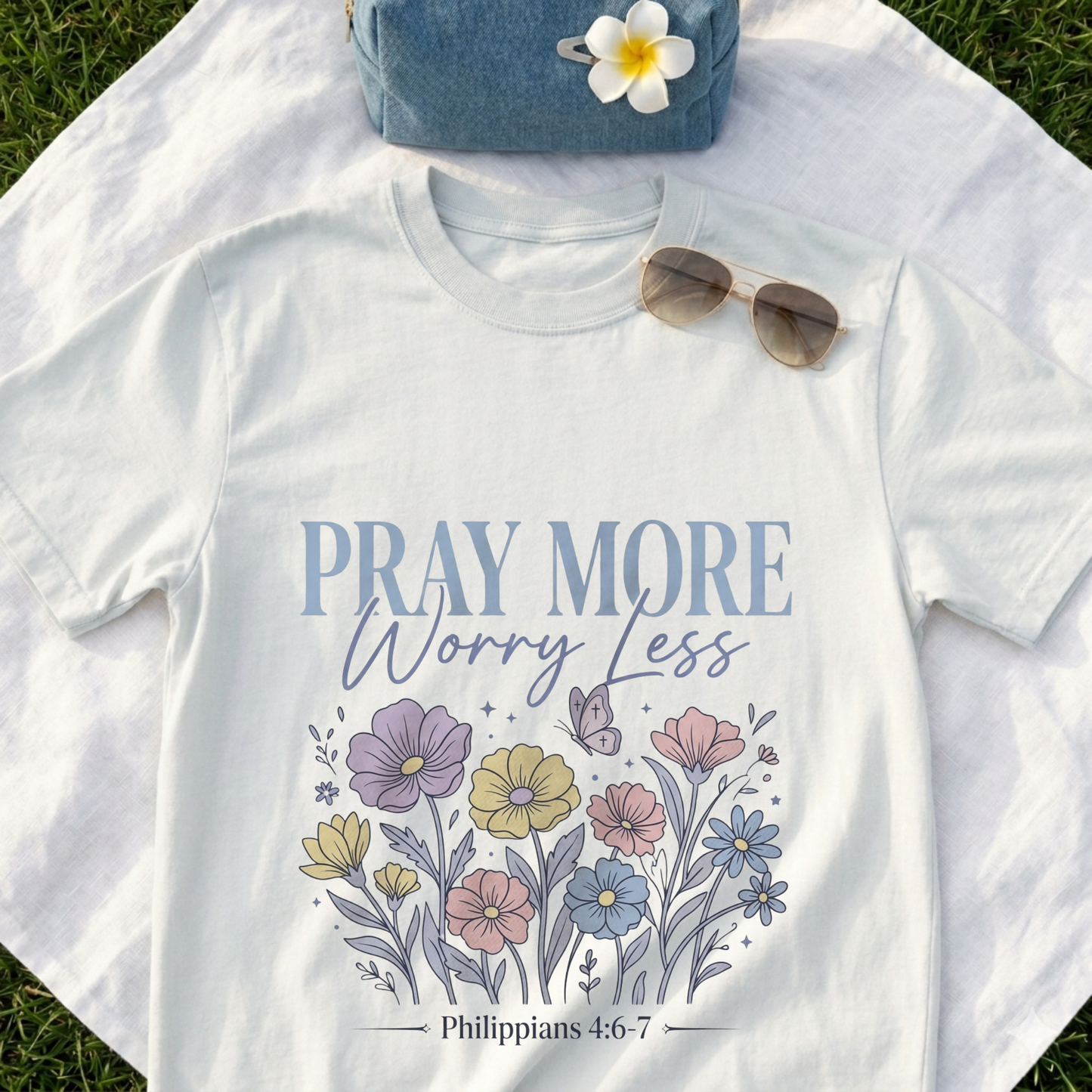 Pray More Worry Less Floral
