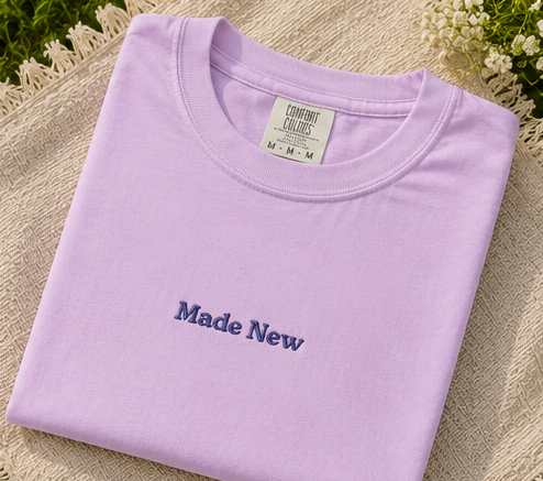 Made New Purple Embroidered