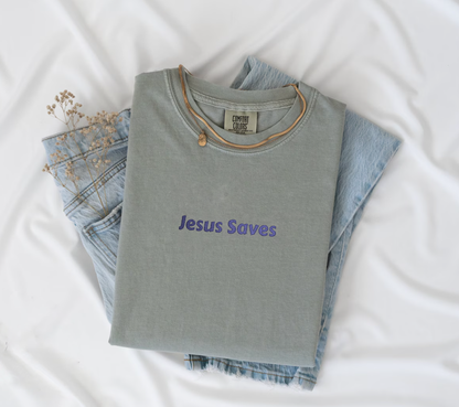 Jesus Saves Embroidered Tee