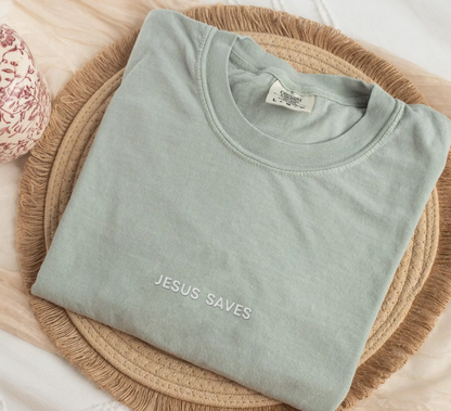 Jesus Saves Embroidered Tee