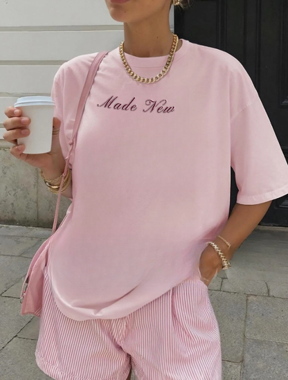 Made New Script Embroidered Tee