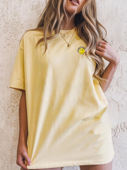 Count It All Joy Smiley Embroidered Tee