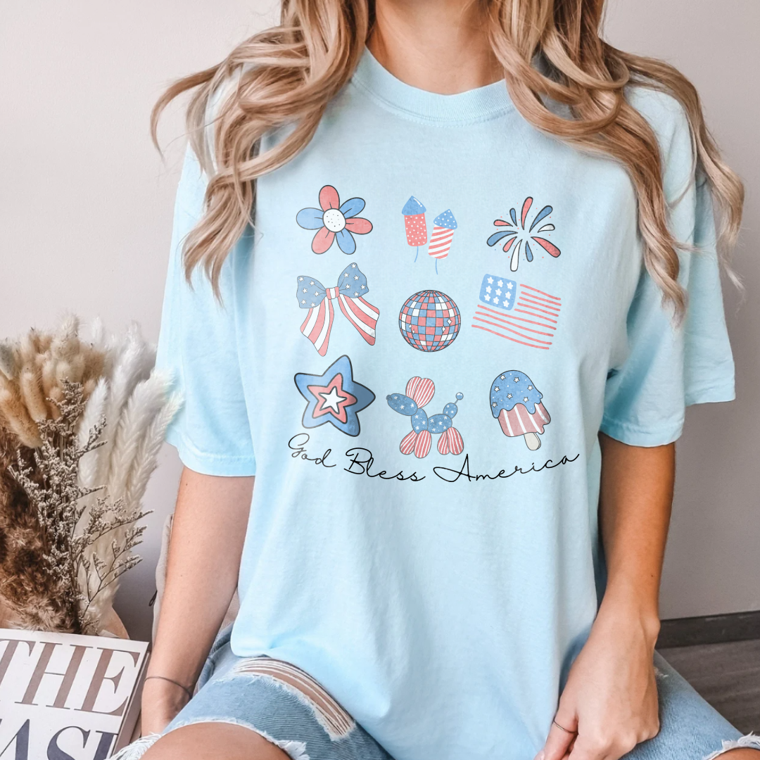 4th of July Grid Tee