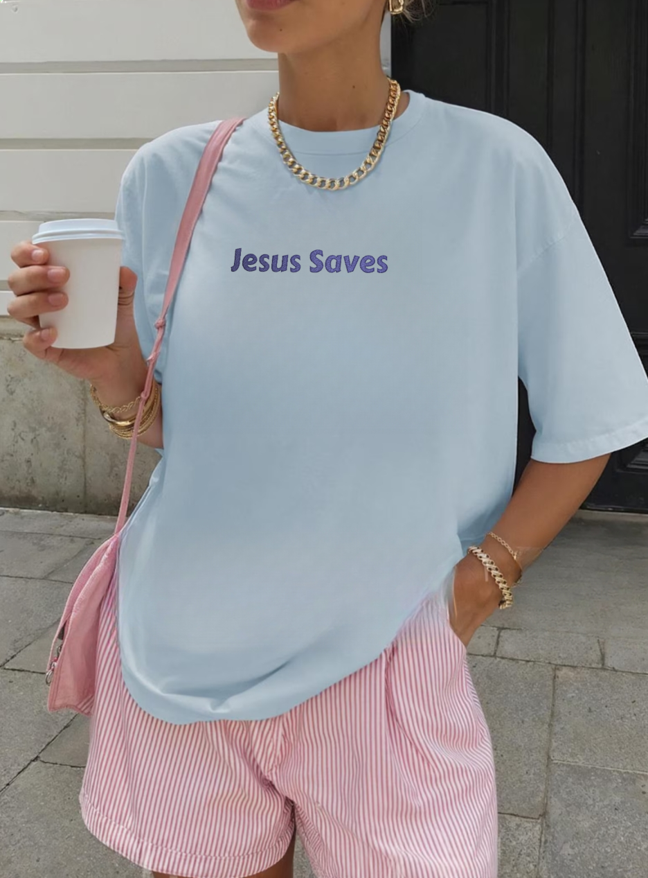 Jesus Saves Embroidered Tee