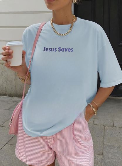 Jesus Saves Embroidered Tee