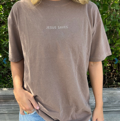 Jesus Saves Embroidered Tee