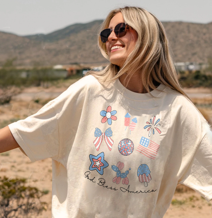 4th of July Grid Tee