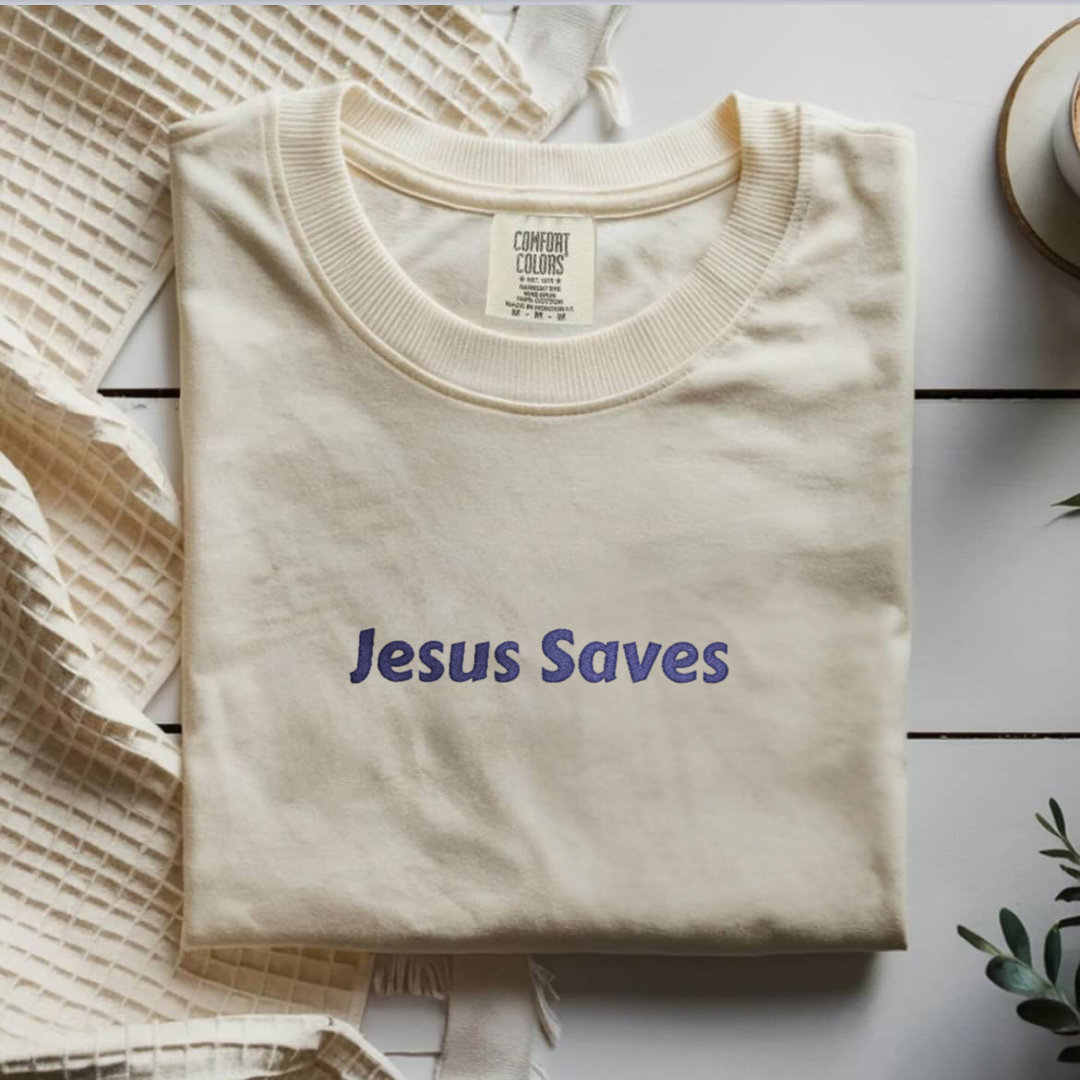 Jesus Saves Embroidered Tee