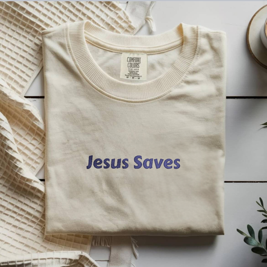 Jesus Saves Embroidered Tee