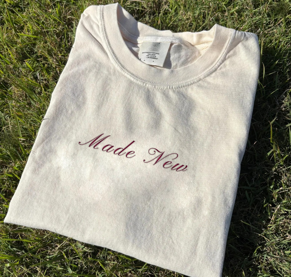 Made New Script Embroidered Tee