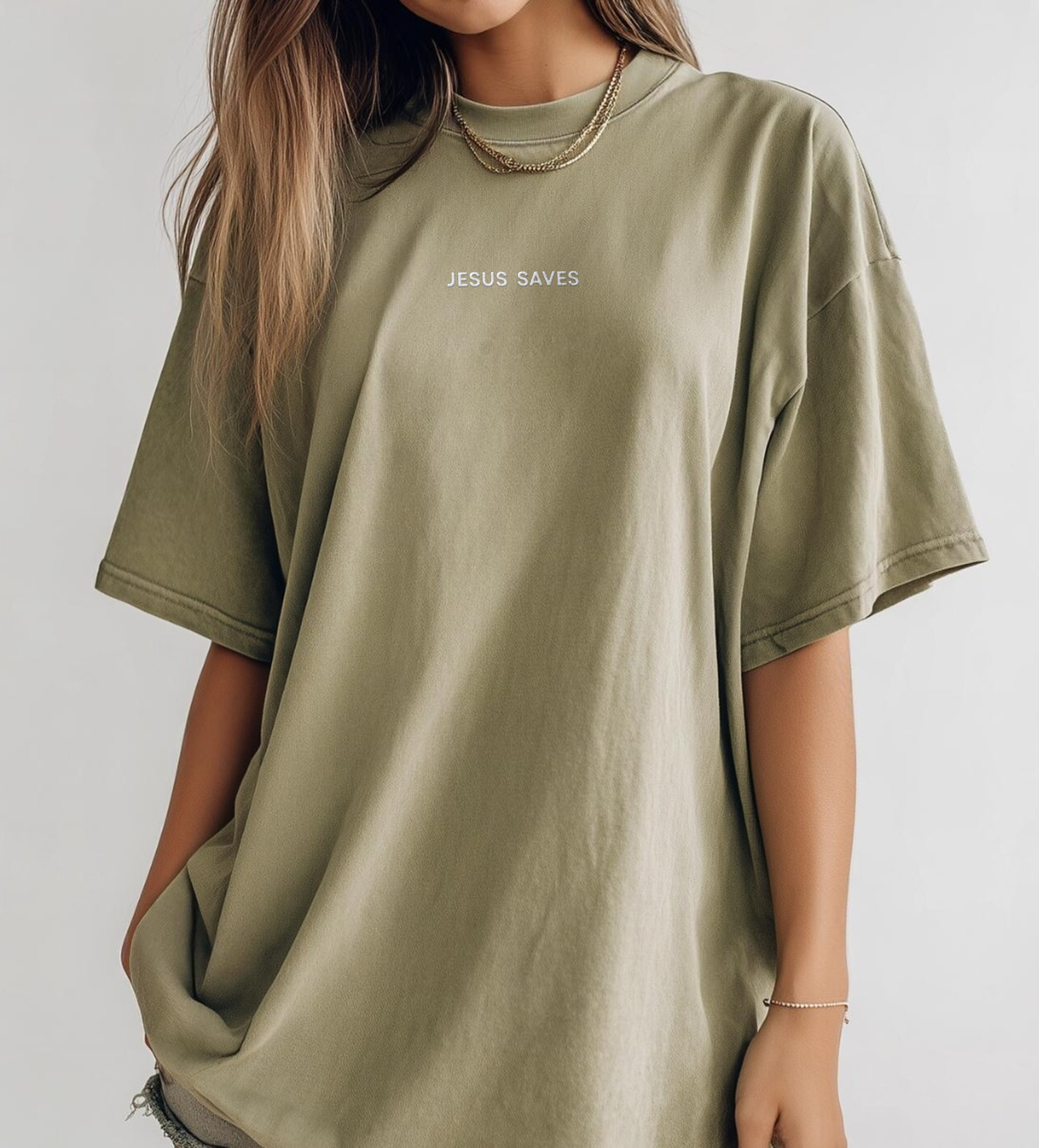 Jesus Saves Embroidered Tee