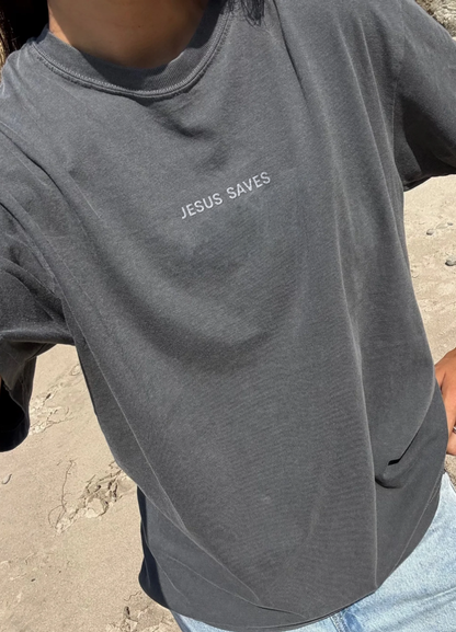 Jesus Saves Embroidered Tee