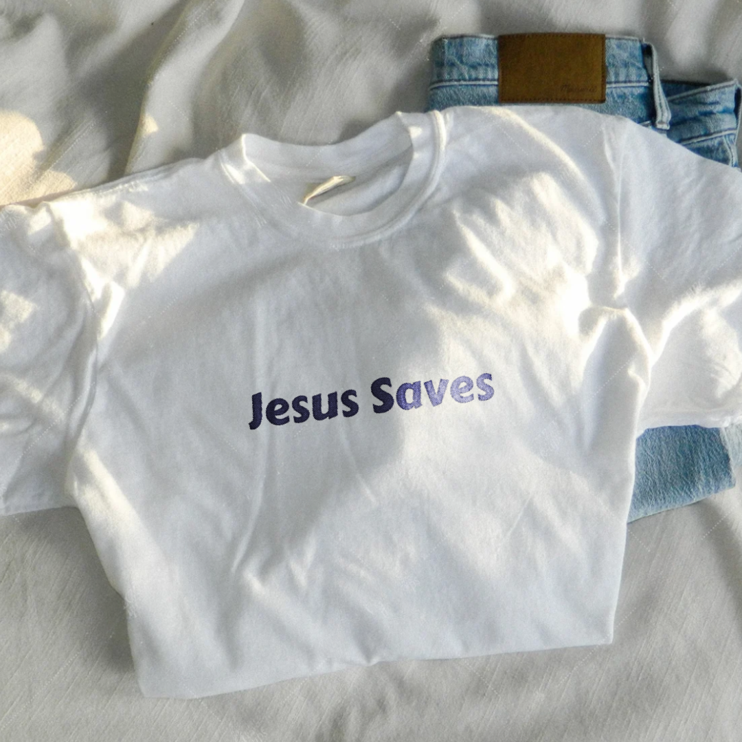 Jesus Saves Embroidered Tee