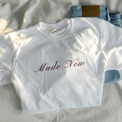 Made New Script Embroidered Tee